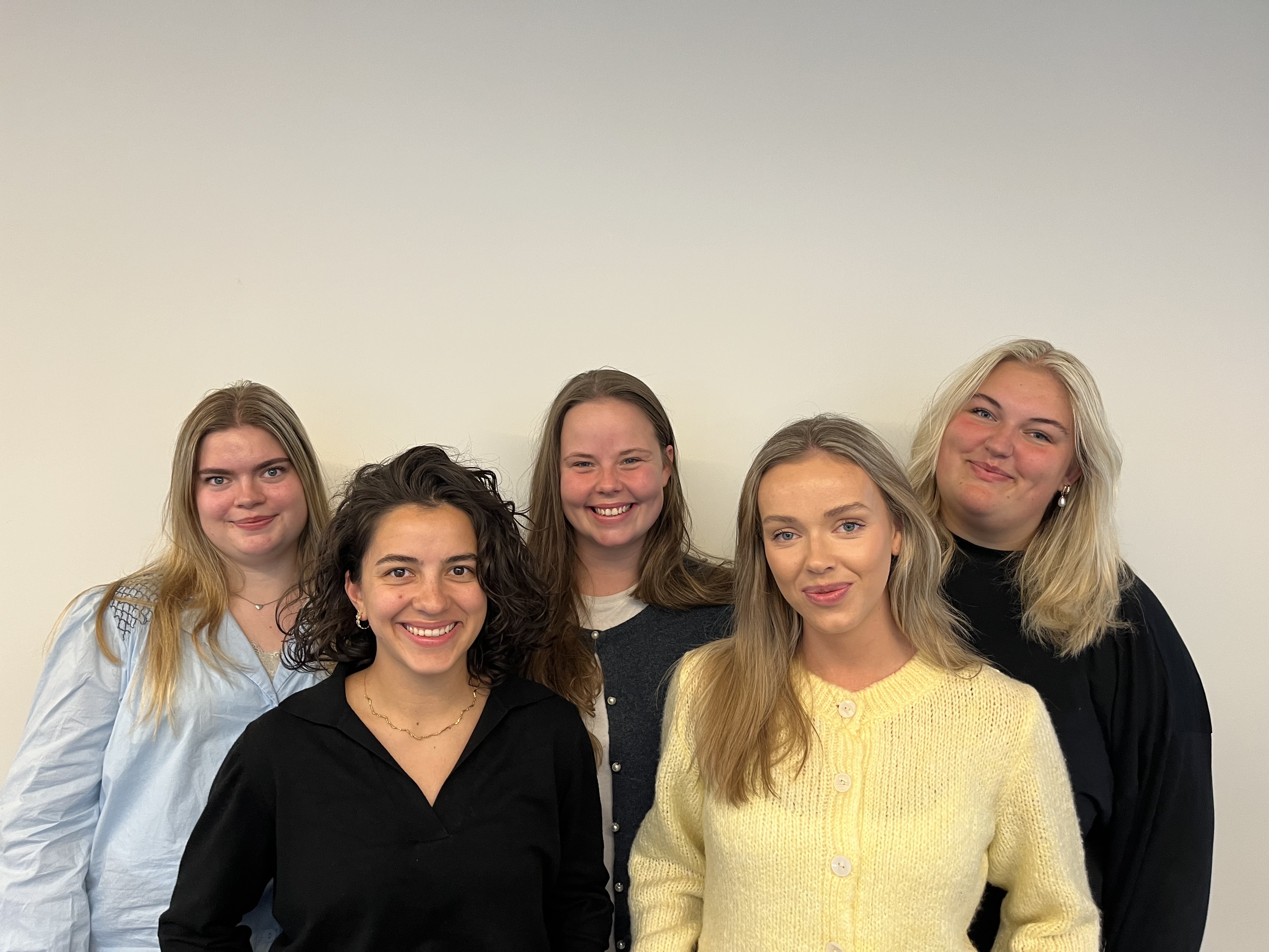 Billede af de fem studentermedhjælpere
